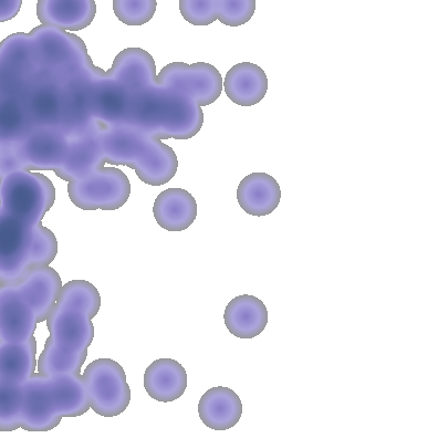 Heatmap montrant les zones de la page d'accueil où le titre est le plus souvent apparu