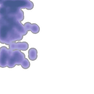 Heatmap montrant les zones de la page d'accueil où le titre est le plus souvent apparu